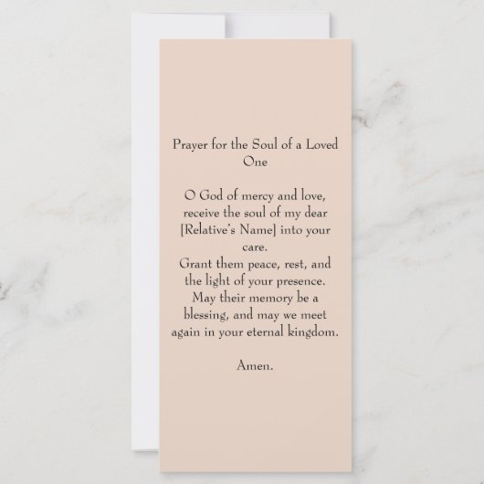 Sunset Funeral Memorial Service Bladwijzer Kaart (Achterkant)