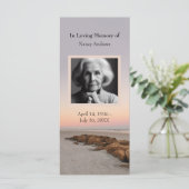 Sunset Funeral Memorial Service Bladwijzer Kaart (Staand voorkant)