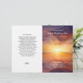 Sunset Funeral Programme | Regeling van de dienst  (Staand voorkant)