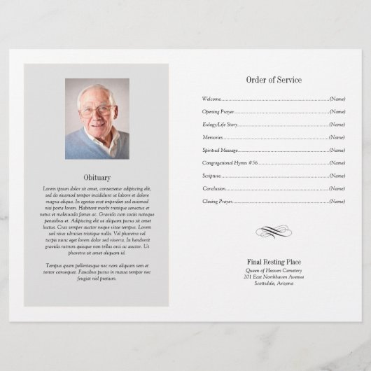 Sunset Funeral Programme | Regeling van de dienst  (Achterkant)