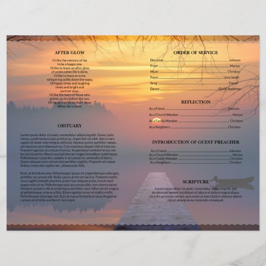 Sunset Funeral Sjabloon (Achterkant)