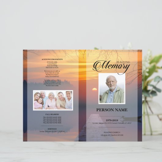 Sunset Funeral Sjabloon (Staand voorkant)