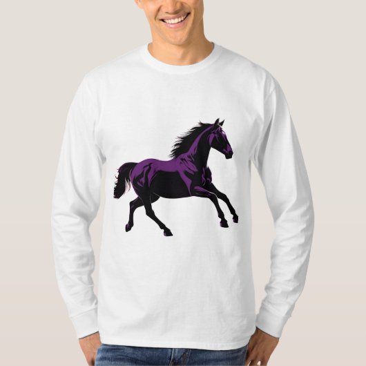 Sunset Galloping Horse + Natuur Decor T-shirt (Voorkant)