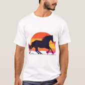 Sunset Galloping Horse T-shirt - Paardensport Kuns (Voorkant)