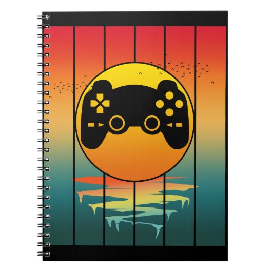  Sunset Gamer Gaming Computerspel Notitieboek (Voorkant)