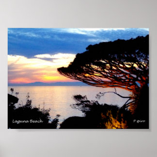 Sunset gedrukt op Canvas Poster