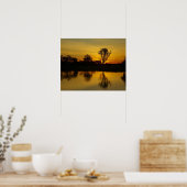 Sunset, Geel Water Billabong Poster (Keuken)