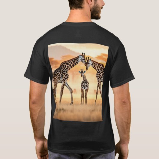 Sunset Giraffes T-shirt Design" (Achterkant)