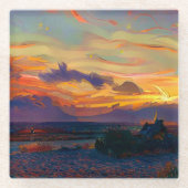 SUNSET GLAZEN ONDERZETTER (Voorkant)