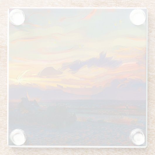 SUNSET GLAZEN ONDERZETTER (Achterkant)