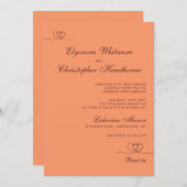 Sunset Glow Elegant Chic Calligraphy Wedding Kaart (Voorkant / Achterkant)