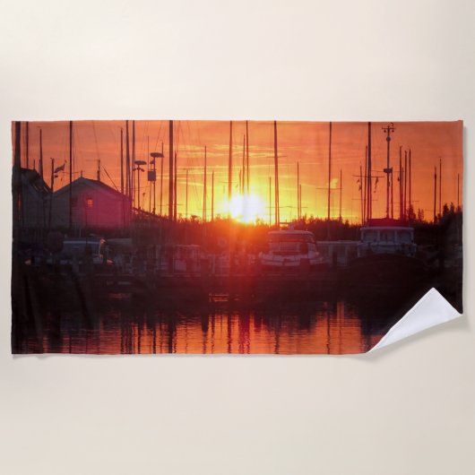 Sunset Glow in Water Beach Towel Strandlaken (Voorkant)