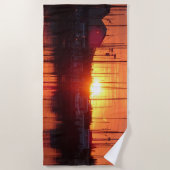 Sunset Glow in Water Beach Towel Strandlaken (Voorkant)