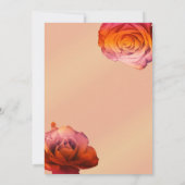 Sunset Glow Pink & Oranje Rozen Floral Wedding Kaart (Achterkant)