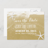 Sunset Gold Beach & Starfish Save the Date Aankondigingskaart (Voorkant / Achterkant)