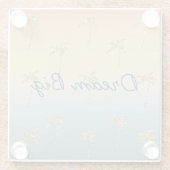 Sunset Gold Glitter Palm Trees Glazen Onderzetter (Achterkant)