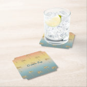 Sunset Gold Glitter Palm Trees Kartonnen Onderzetters (Insitu)