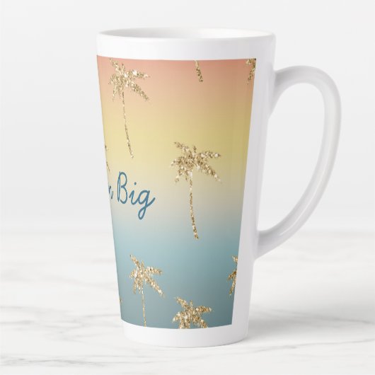 Sunset Gold Glitter Palm Trees Latte Mok (Rechts)