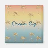 Sunset Gold Glitter Palm Trees Magneet (Voorkant)