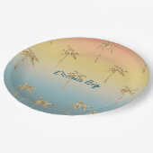 Sunset Gold Glitter Palm Trees Papieren Bordje (Gekanteld)