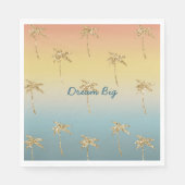 Sunset Gold Glitter Palm Trees Servet (Voorkant)