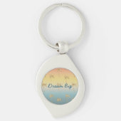 Sunset Gold Glitter Palm Trees Sleutelhanger (Voorkant)