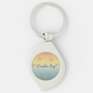 Sunset Gold Glitter Palm Trees Sleutelhanger