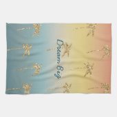 Sunset Gold Glitter Palm Trees Theedoek (Horizontaal)