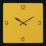 Sunset Gold Yellow E8B319 Kleur Een naam toevoegen Vierkante Klok<br><div class="desc">Voeg een naam, initialen of wat tekst toe, of houd de kleur alleen. Kleurcoördinaten met andere items in de winkel op basis van de naam en de HEX-code (zescijferige hex-triplet). Gebruik deze code om andere items te mixen, te matchen en aan te passen om mee te gaan, of om toe...</div>