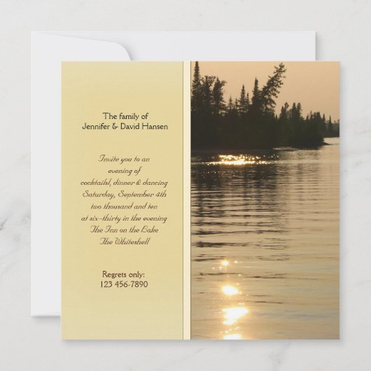 Sunset Golden Wedding Jubileum Uitnodiging (Achterkant)