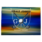 Sunset Golf Monogram Ontwerp Groot Cadeauzakje (Achterkant)