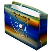 Sunset Golf Monogram Ontwerp Groot Cadeauzakje (Achterkant Gekanteld)