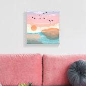 Sunset Gradient Wall Art | Canvas Verpakt Modern (Insitu (Woonkamer))
