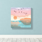 Sunset Gradient Wall Art | Canvas Verpakt Modern (Insitu (Houten vloer))