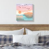 Sunset Gradient Wall Art | Canvas Verpakt Modern Afdruk (Insitu (Slaapkamer))