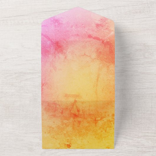 Sunset Gradient Wedding Invitation All In One Uitnodiging (Buitenkant)