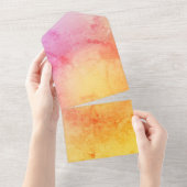 Sunset Gradient Wedding Invitation All In One Uitnodiging (Afscheurbaar)
