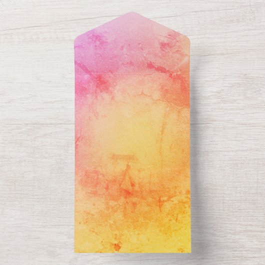 Sunset Gradient Wedding Invitation All In One Uitnodiging (Binnen)