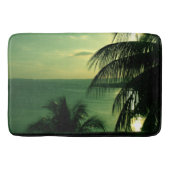 SunSet Green Blue Sky & Zee Silhouetted Palm Tree Badmat (Voorkant)