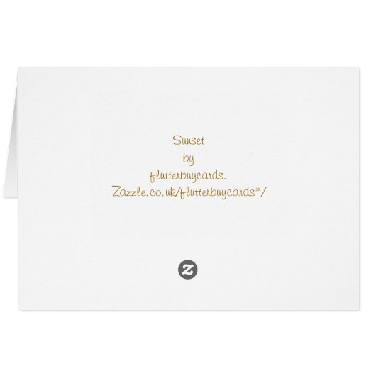 SUNSET GREETINGS-KAART (Achterkant Horizontaal)