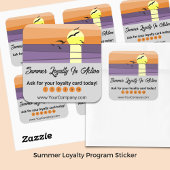 Sunset & Grey Sjabloon – zomerloyaliteitsprogramma Vierkante Sticker