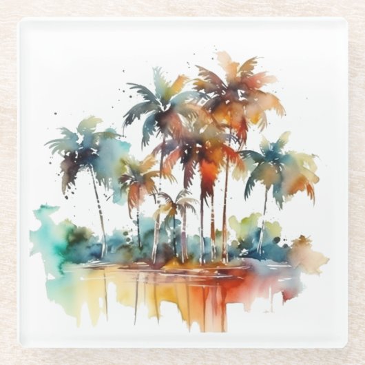 Sunset Grove Glazen Onderzetter (Voorkant)