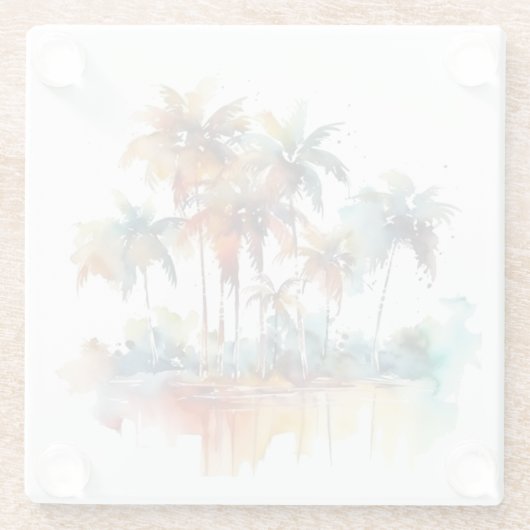 Sunset Grove Glazen Onderzetter (Achterkant)