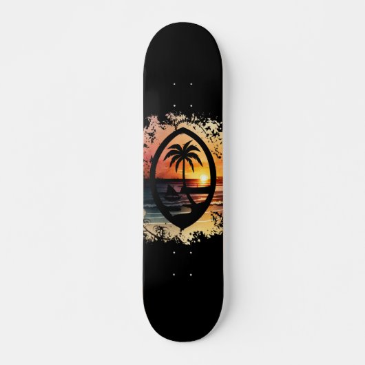 Sunset Guam Seal Persoonlijk Skateboard (Voorkant)