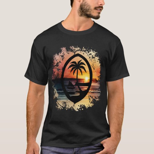 Sunset Guam Seal T-shirt (Voorkant)