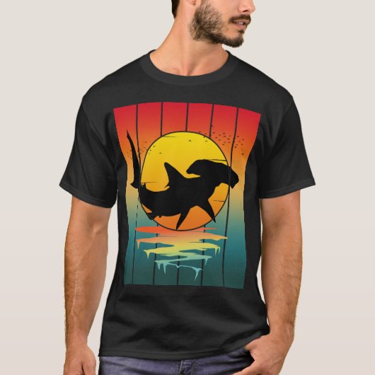 Sunset Hammerhead Shark T-shirt (Voorkant)