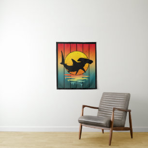  Sunset Hammerhead Shark Wandkleed