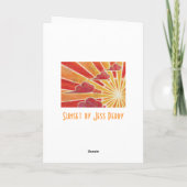 Sunset 'Happy Birthday' kaart sinaasappel (Achterkant)