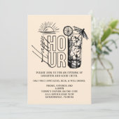 Sunset Happy Hour Invitation Kaart (Staand voorkant)