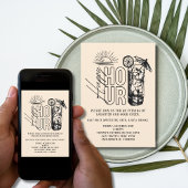 Sunset Happy Hour Invitation Kaart